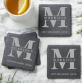 Custom Engraved Slate Coasters, Personalized Housewarming Gift