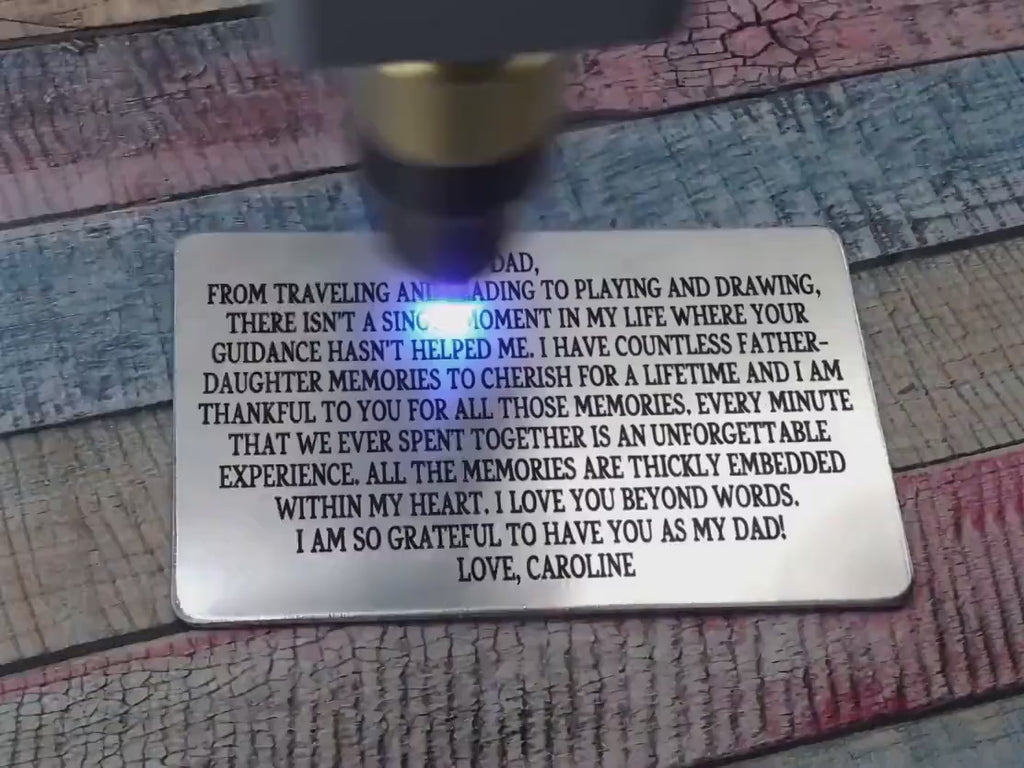 Personalized Own Message Metal Wallet Card, Sentimental Romantic Keepsake Gift For Him, Her, Wife, Husband, Christmas Gift, Anniversary Gift